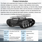 10KG Load Strong Shock Absorption Tank Chassis with Motor Suspension