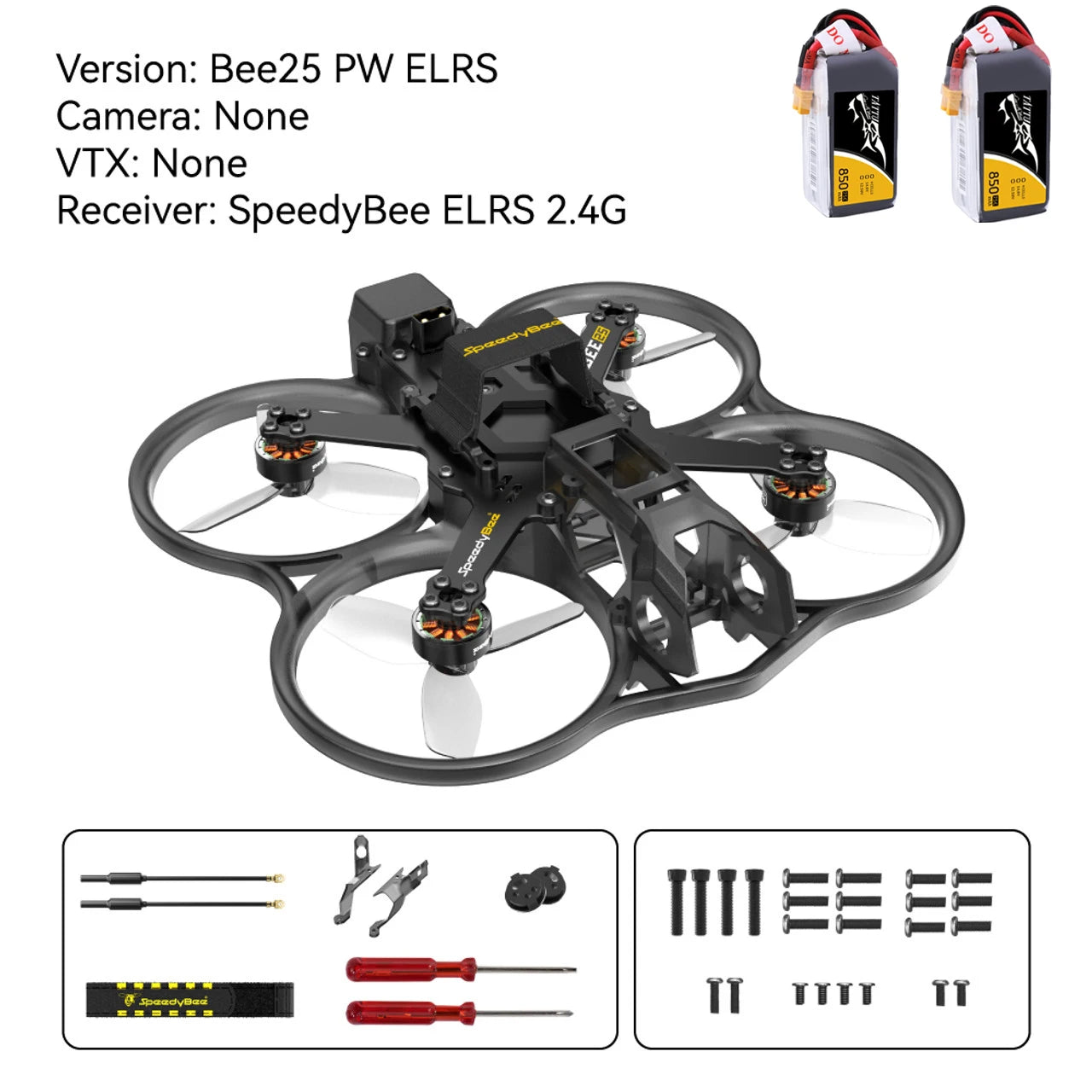SpeedyBee Bee25 2.5” FPV Drone Frame – 4K Ready Lightweight Racing Drone (ELRS / TBS Compatible)