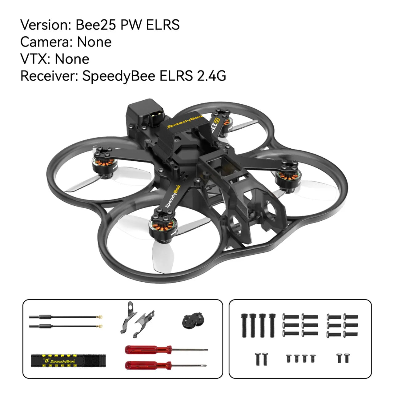 SpeedyBee Bee25 2.5” FPV Drone Frame – 4K Ready Lightweight Racing Drone (ELRS / TBS Compatible)