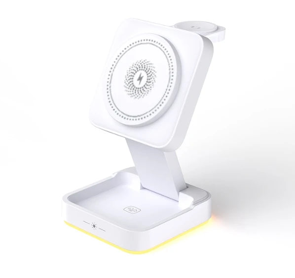 Foldable 3-in-1 Magnetic Wireless Charger – 30W Fast Charging Stand for iPhone, AirPods & Apple Watch