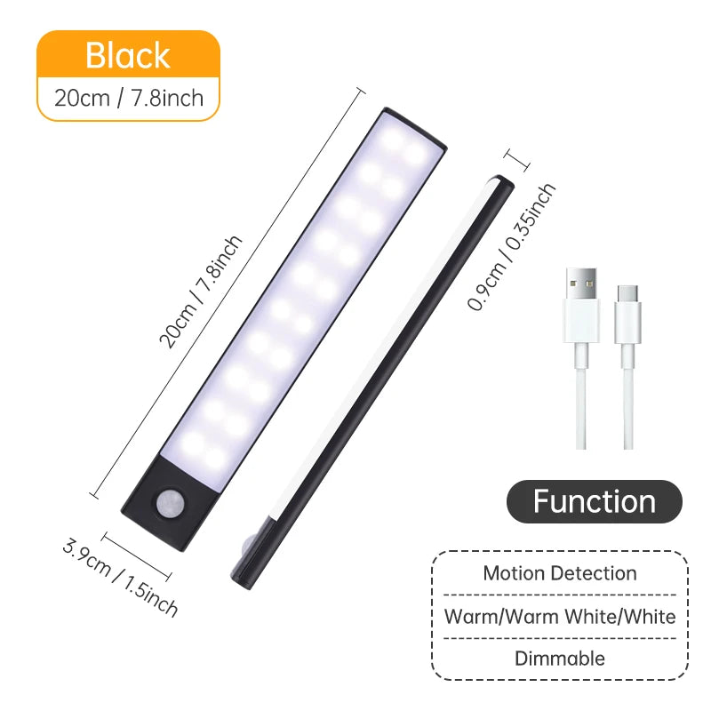 LED Night Light USB Rechargeable - Motion Sensor