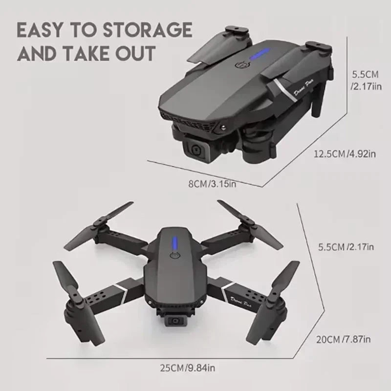 E88 Pro 4K Drone – Foldable RC Drone with WiFi FPV Camera, Altitude Hold & One-Key Return
