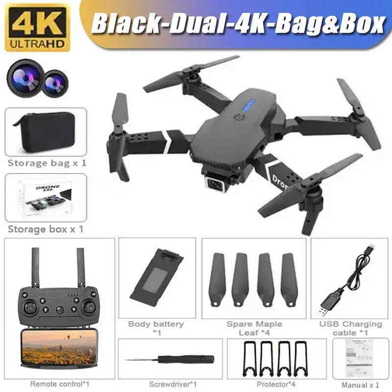 E88 Pro 4K Drone – Foldable RC Drone with WiFi FPV Camera, Altitude Hold & One-Key Return