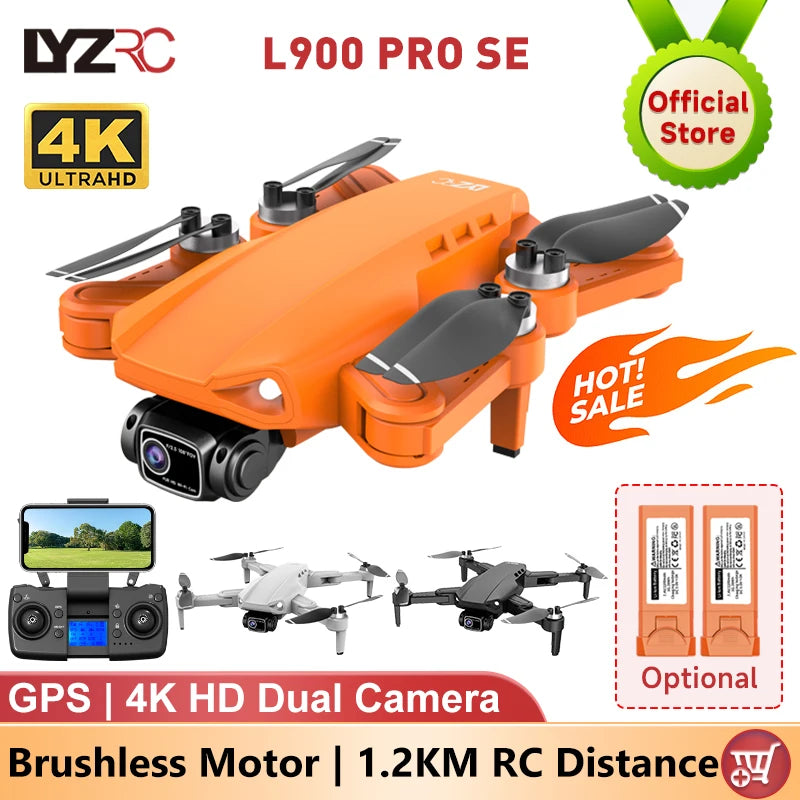 L900 PRO SE GPS 4K Drone – 5G WiFi FPV Brushless Foldable Quadcopter (27 Min Flight Time)