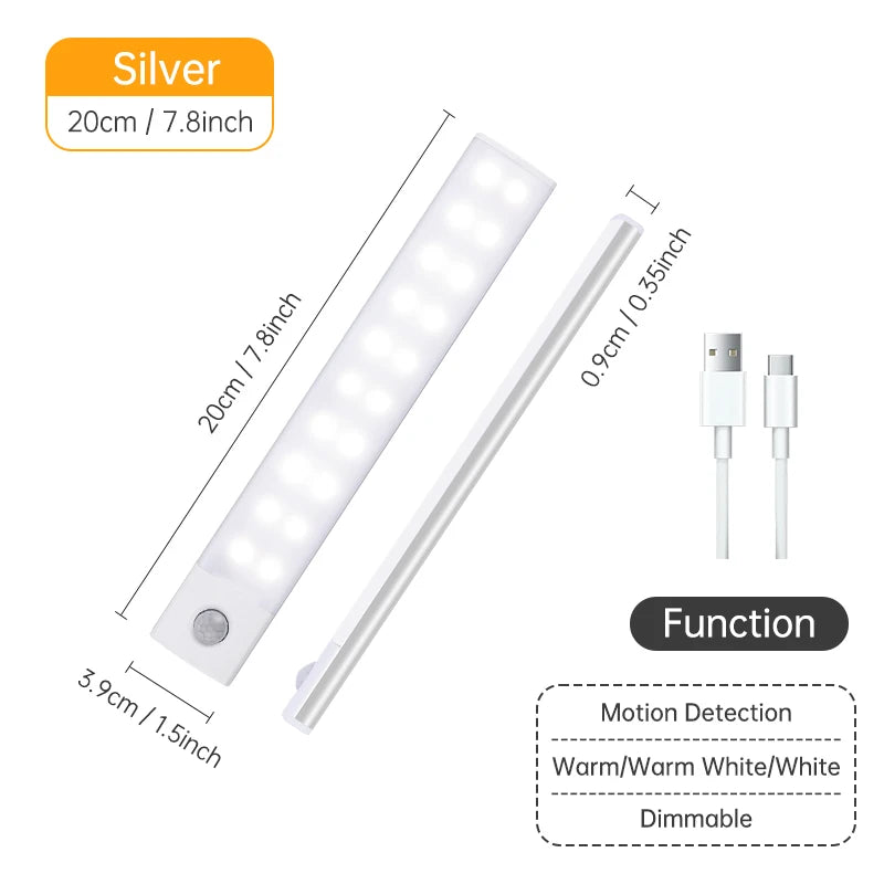 LED Night Light USB Rechargeable - Motion Sensor