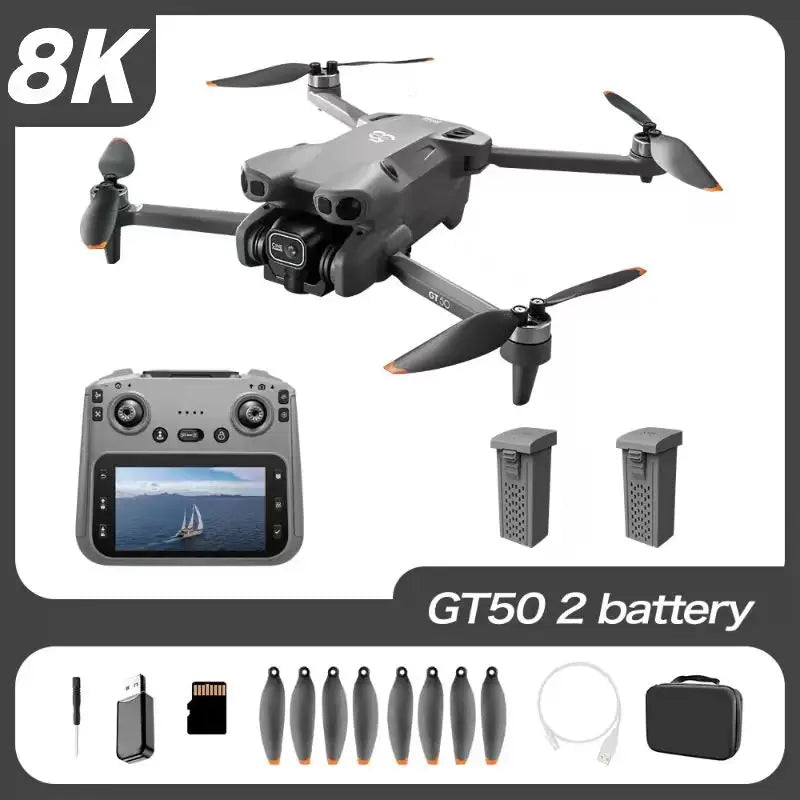 GT50 8K Dual Camera GPS Drone – Foldable Brushless Quadcopter with Obstacle Avoidance & Screen Remote