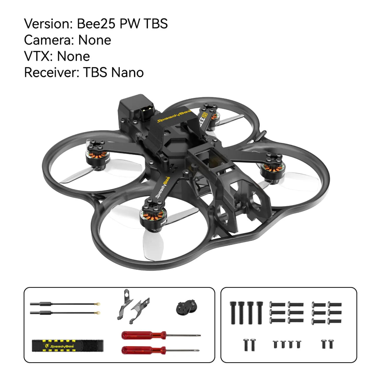 SpeedyBee Bee25 2.5” FPV Drone Frame – 4K Ready Lightweight Racing Drone (ELRS / TBS Compatible)