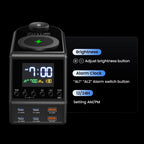 240W GaN Charging Station 10-in-1 – 4×140W USB-C PD3.1 + Wireless Charger & Digital Clock