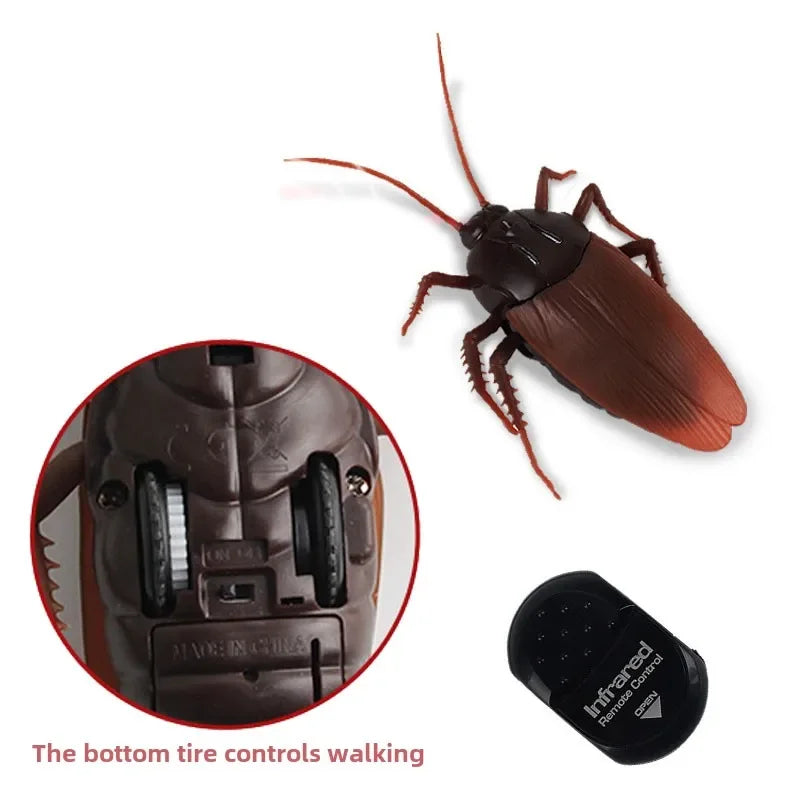 Trick Electric Cockroach Pet RC Simulation Animal Robotic Remote Control Ant Toy Halloween Xmas Mini Gift for Adult Prank Insect