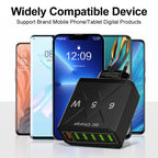 65W Universal Travel Charger – 6 USB Ports Fast Charging with EU, US, UK & KR Plug