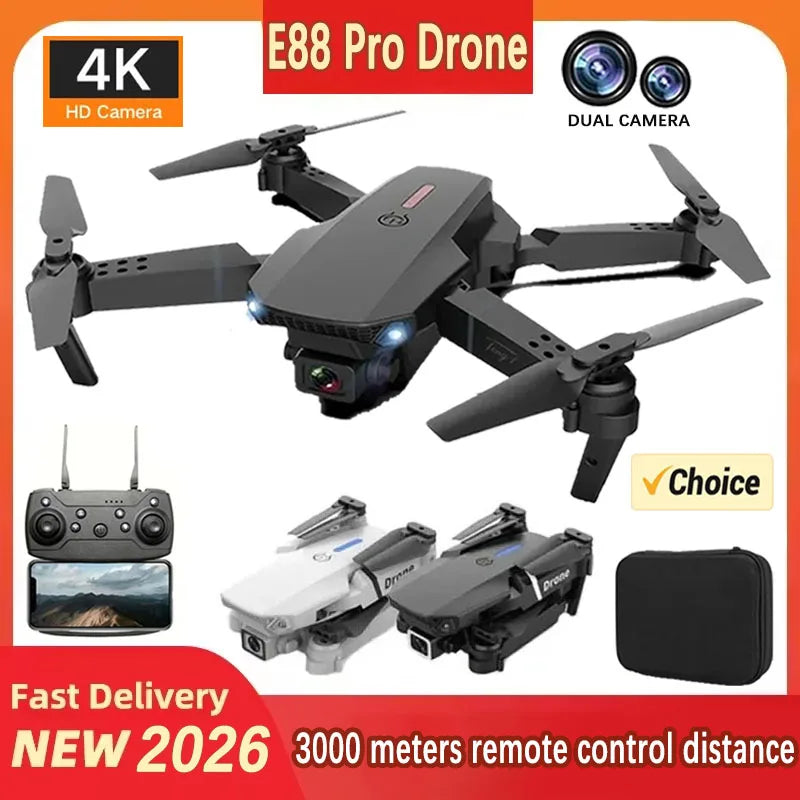 E88 Pro 4K Drone – Foldable RC Drone with WiFi FPV Camera, Altitude Hold & One-Key Return