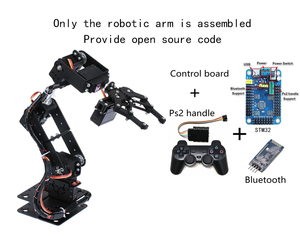 6 DOF Programmable Robotic Arm Kit – DIY Arduino & Raspberry Pi Compatible Robot Arm
