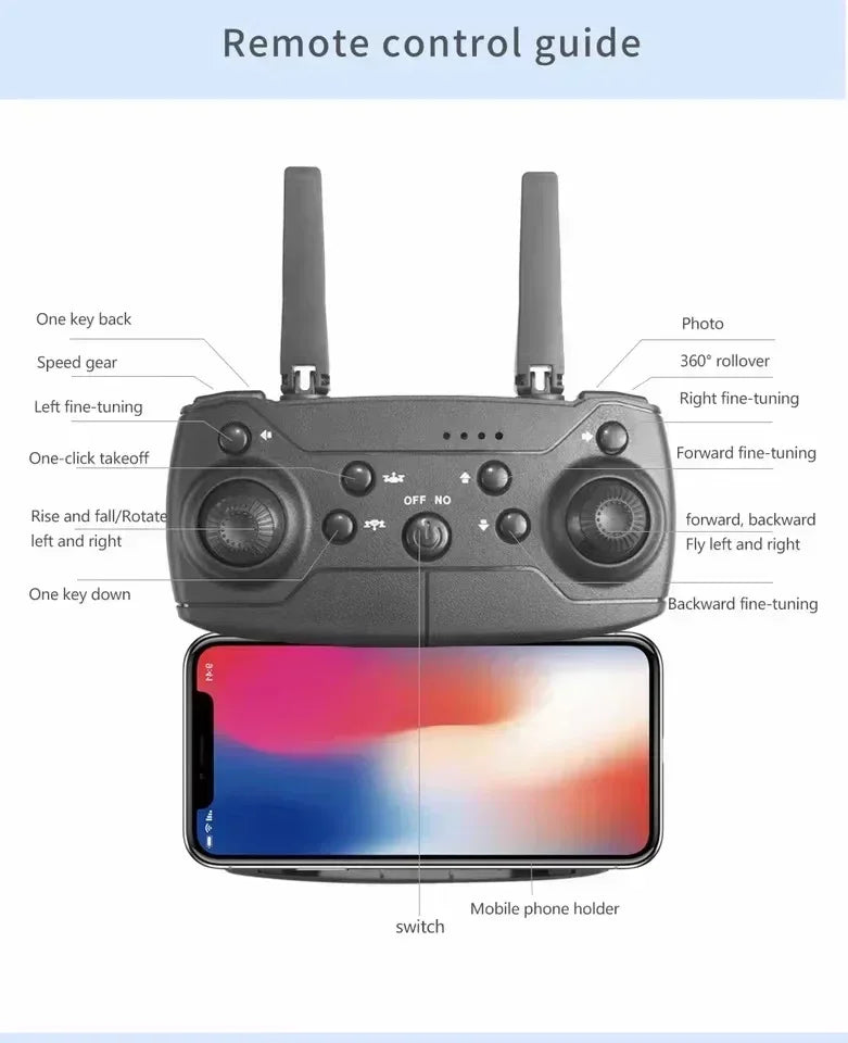 E88 Pro 4K Drone – Foldable RC Drone with WiFi FPV Camera, Altitude Hold & One-Key Return