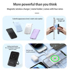 50000mAh Magnetic Wireless Power Bank – 15W Fast Charging, Built-in Cables, 6 Outputs Portable Charger