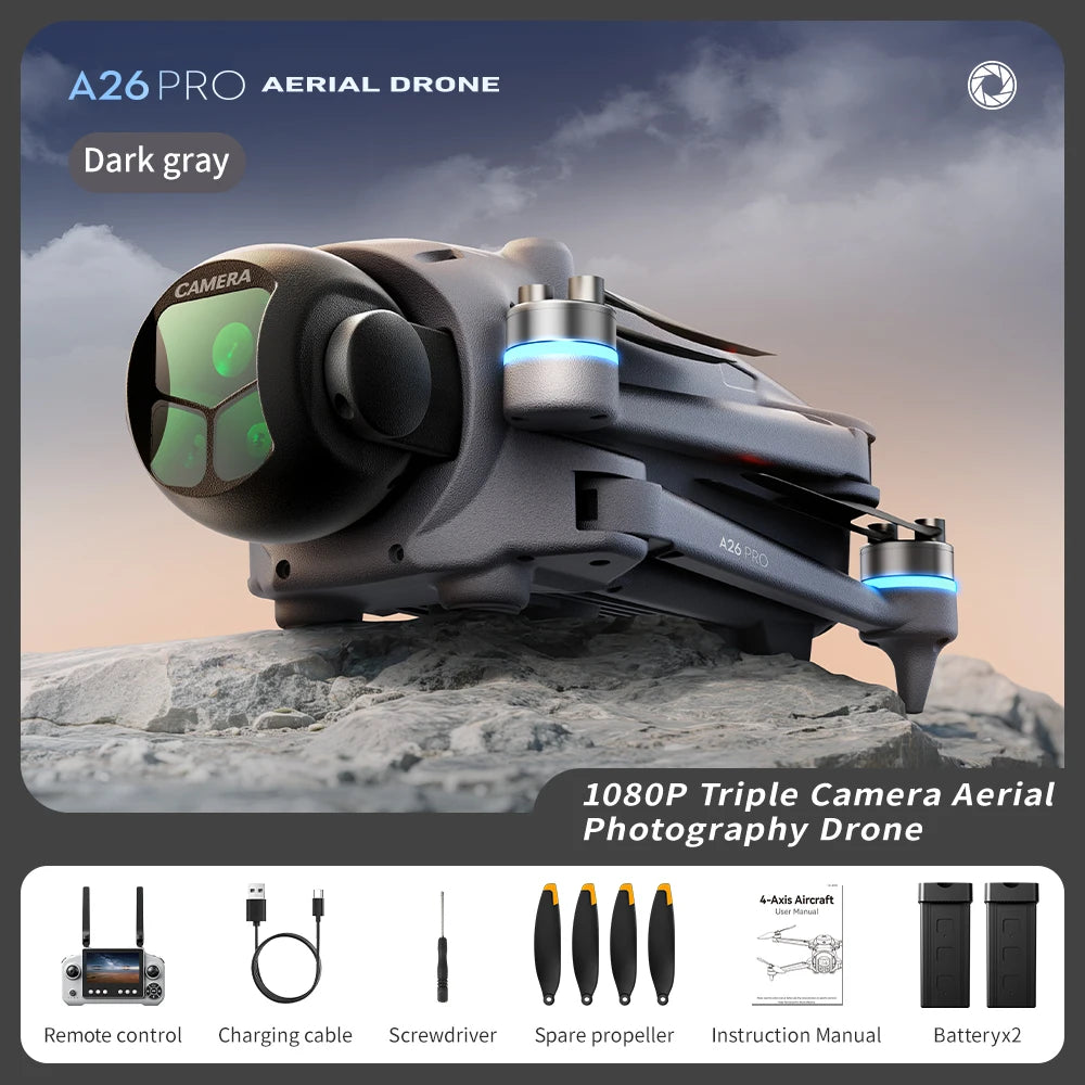 A26 Pro 4K HD GPS Drone – Foldable FPV Quadcopter with Obstacle Avoidance