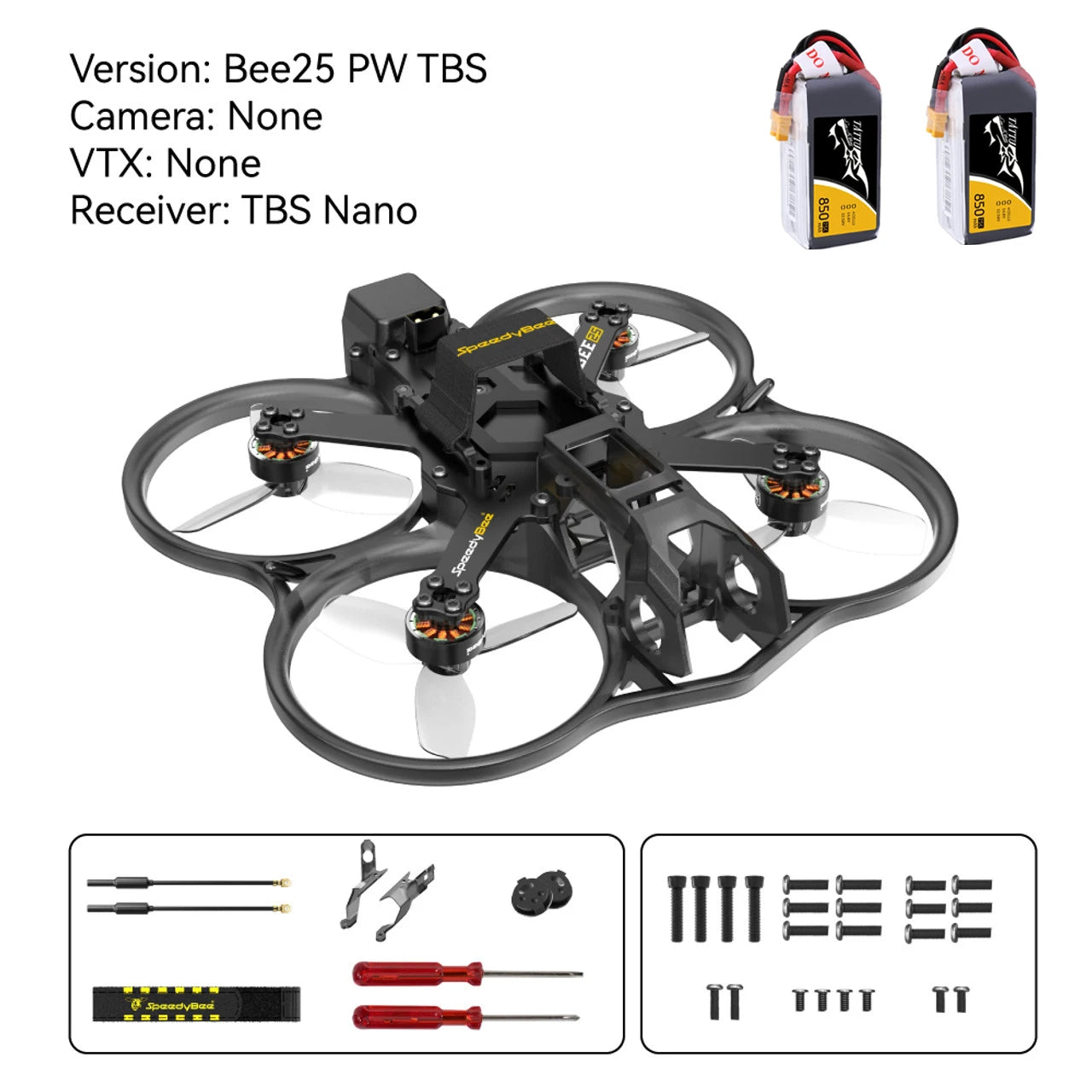 SpeedyBee Bee25 2.5” FPV Drone Frame – 4K Ready Lightweight Racing Drone (ELRS / TBS Compatible)