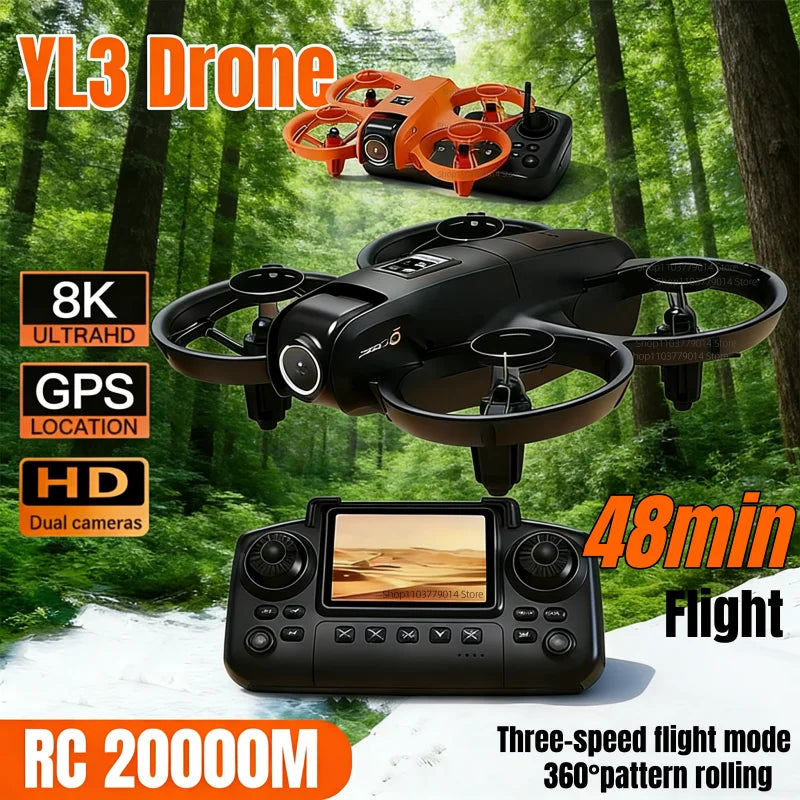 8K HD GPS Drone with Screen Remote Control – Long Range Camera Drone with Brushless Motor