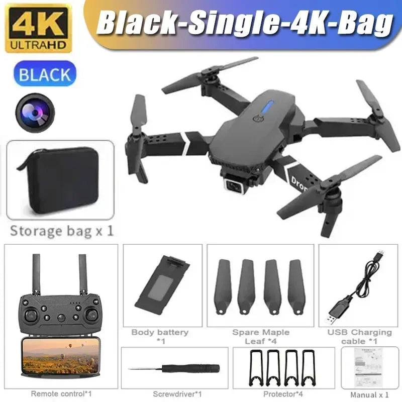 E88 Pro 4K Drone – Foldable RC Drone with WiFi FPV Camera, Altitude Hold & One-Key Return