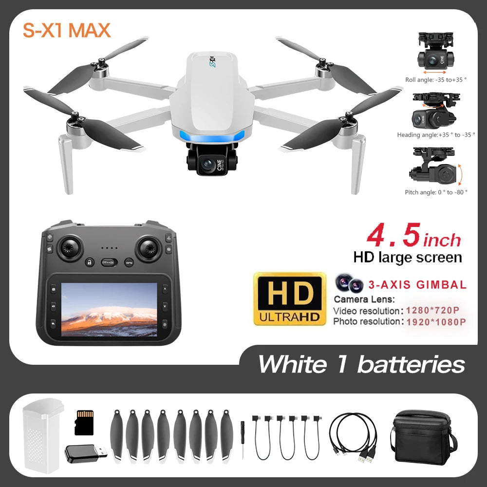 New S-X1 MAX GPS Drone Professional 4K Camera 3-axis