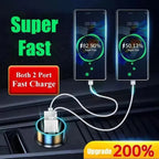 240W Car Charger with Digital Display – Dual USB Fast Charging (120W + PD 20W Options)