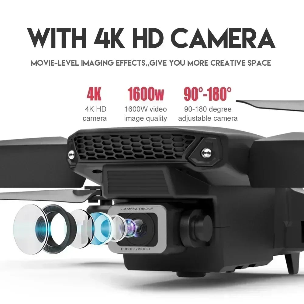 E88 Pro 4K Drone – Foldable RC Drone with WiFi FPV Camera, Altitude Hold & One-Key Return
