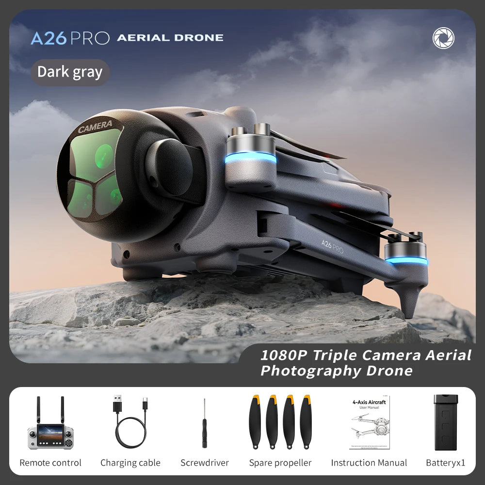 A26 Pro 4K HD GPS Drone – Foldable FPV Quadcopter with Obstacle Avoidance
