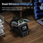 240W GaN Charging Station 10-in-1 – 4×140W USB-C PD3.1 + Wireless Charger & Digital Clock