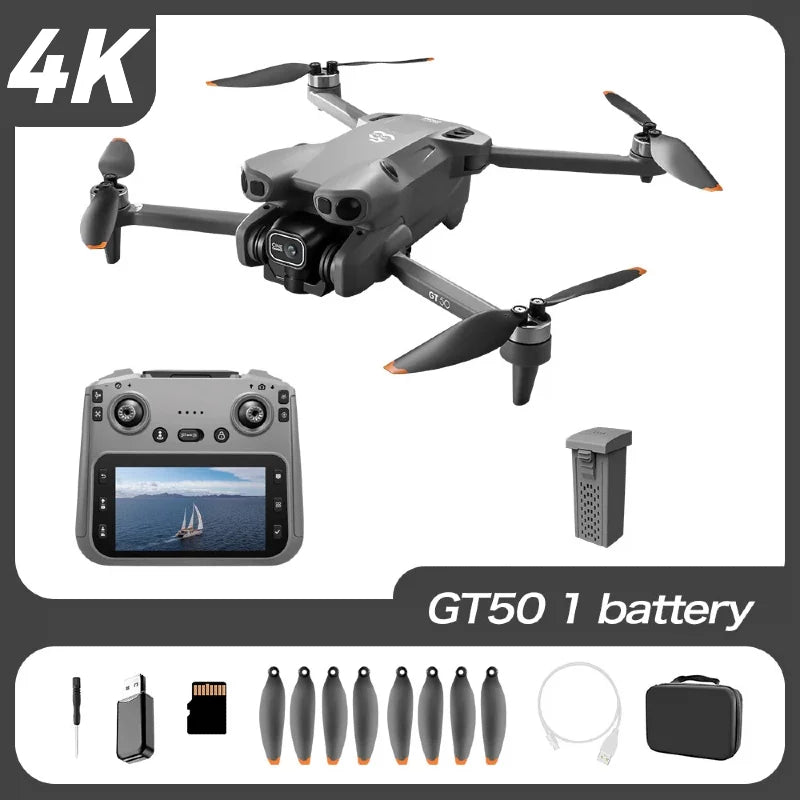 GT50 8K Dual Camera GPS Drone – Foldable Brushless Quadcopter with Obstacle Avoidance & Screen Remote