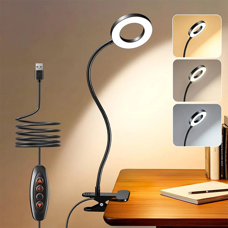 USB Reading Desk Lamp - 3 Modes & 10 Dimming Levels