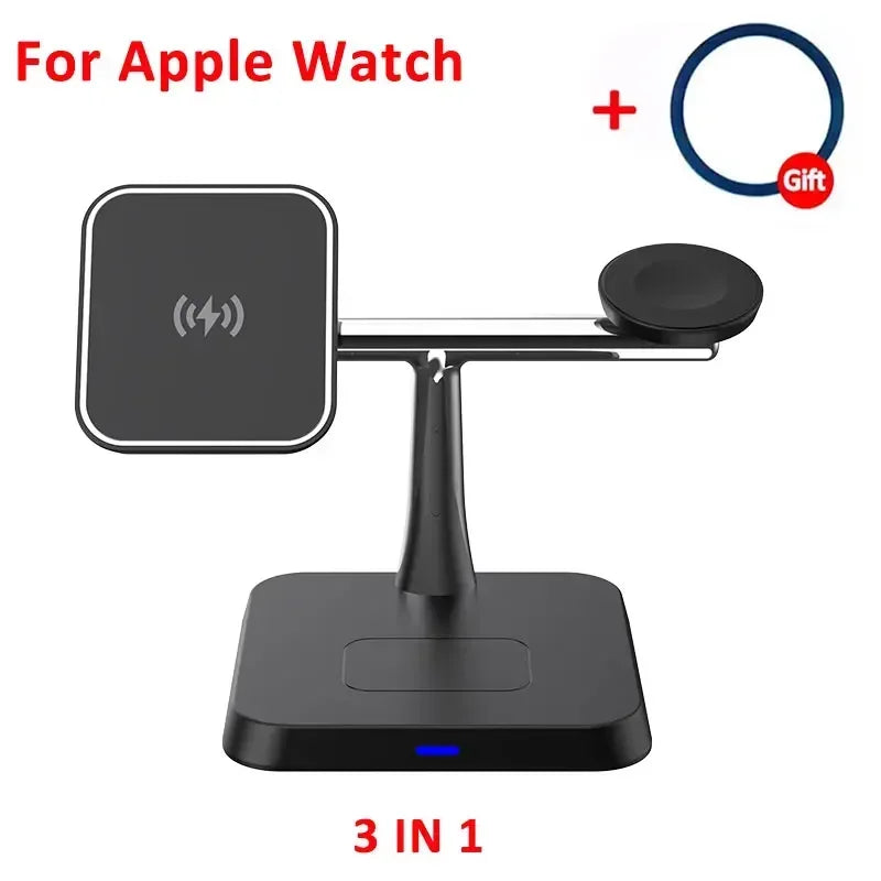 3-in-1 Magnetic Wireless Charger Stand 30W – Fast Charging Dock for iPhone, AirPods & Apple Watch