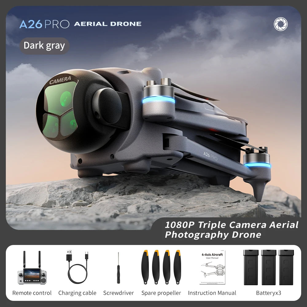 A26 Pro 4K HD GPS Drone – Foldable FPV Quadcopter with Obstacle Avoidance
