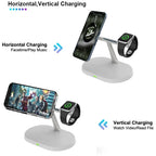 3-in-1 Magnetic Wireless Charger Stand – Fast Charging Dock for iPhone, Apple Watch & AirPods