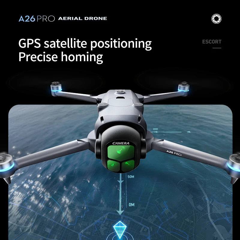 A26 Pro 4K HD GPS Drone – Foldable FPV Quadcopter with Obstacle Avoidance