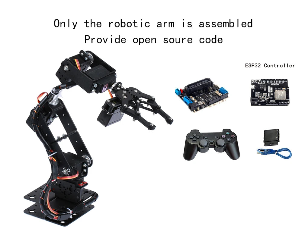 6 DOF Programmable Robotic Arm Kit – DIY Arduino & Raspberry Pi Compatible Robot Arm