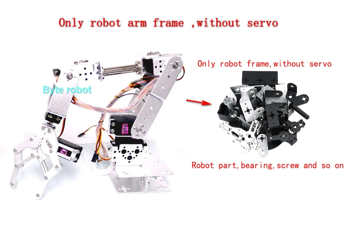 6 DOF Programmable Robotic Arm Kit – DIY Arduino & Raspberry Pi Compatible Robot Arm